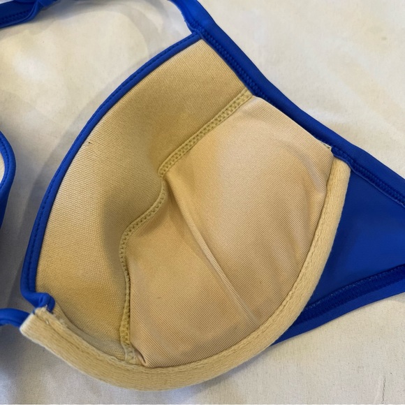 Victoria’s Secret Halter Bikini Swimsuit Top Push Up Removable Padding Size 34B - Picture 9 of 14